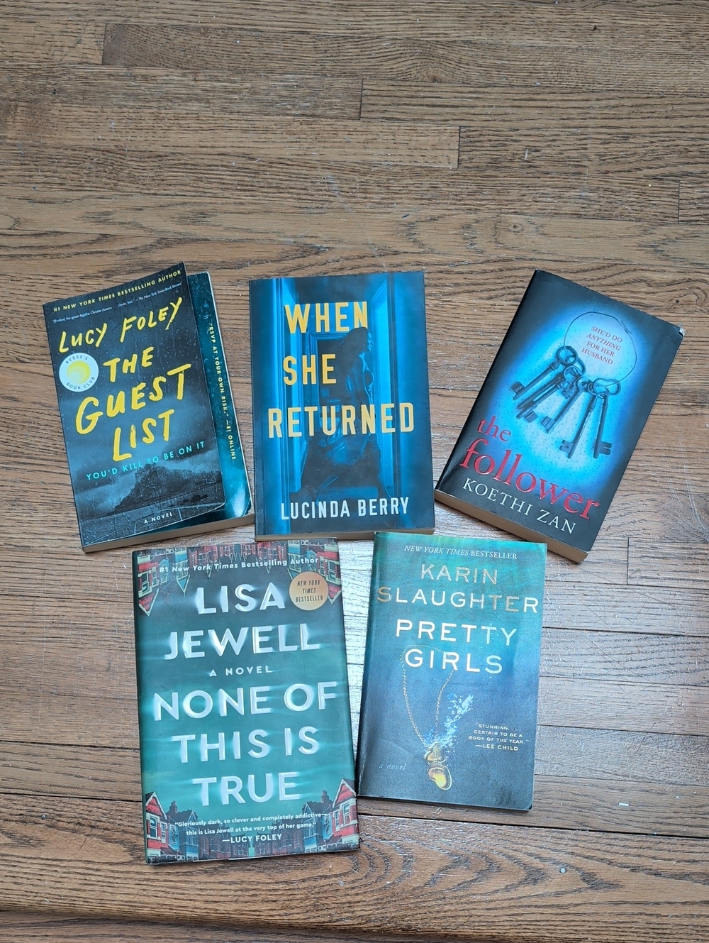 Assorted Mystery & Thriller Hardcover Book Set - Teal/Blue Covers